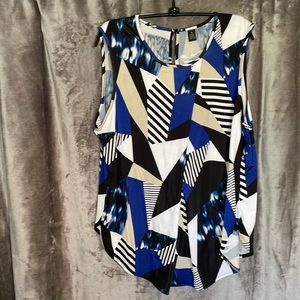 NWT Black Label Collection by Chicos Size 3 (16) Folded layer Print Tank TO